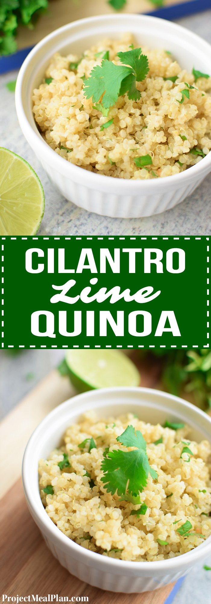 The Easiest Cilantro Lime Quinoa recipe - yummy and simple quinoa side dish made in a rice cooker! Perfect sub for rice in any dish. - ProjectMealPlan.com