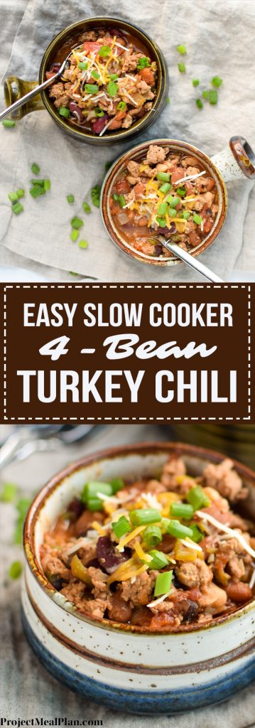 Easy Slow Cooker 4-Bean Turkey Chili - Project Meal Plan