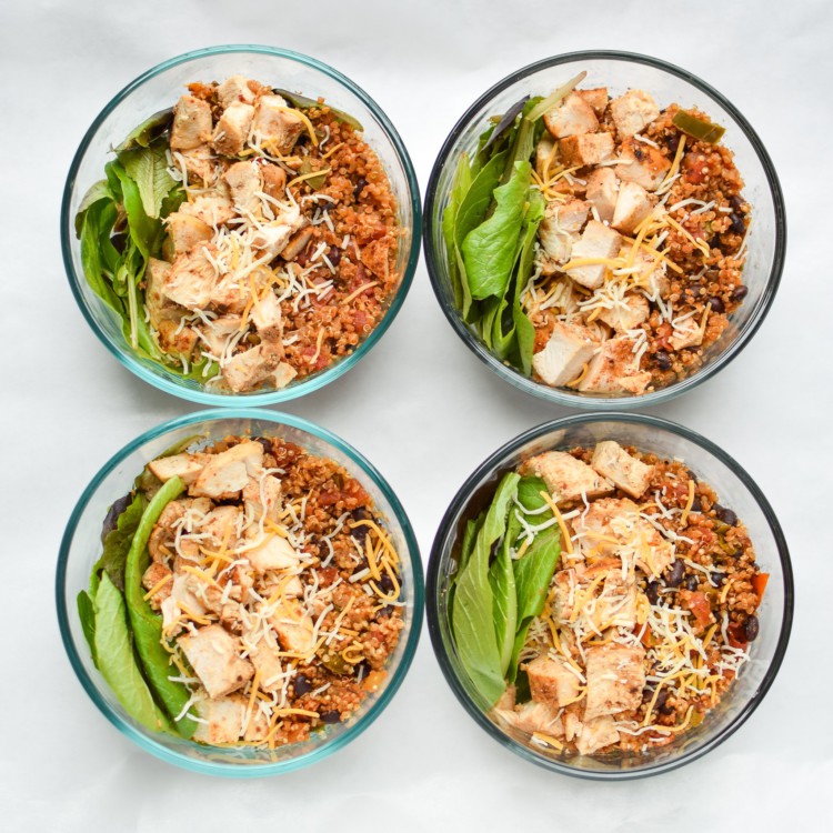 Mexican Quinoa Chicken Salad Lunch Bowls - Project Meal Plan