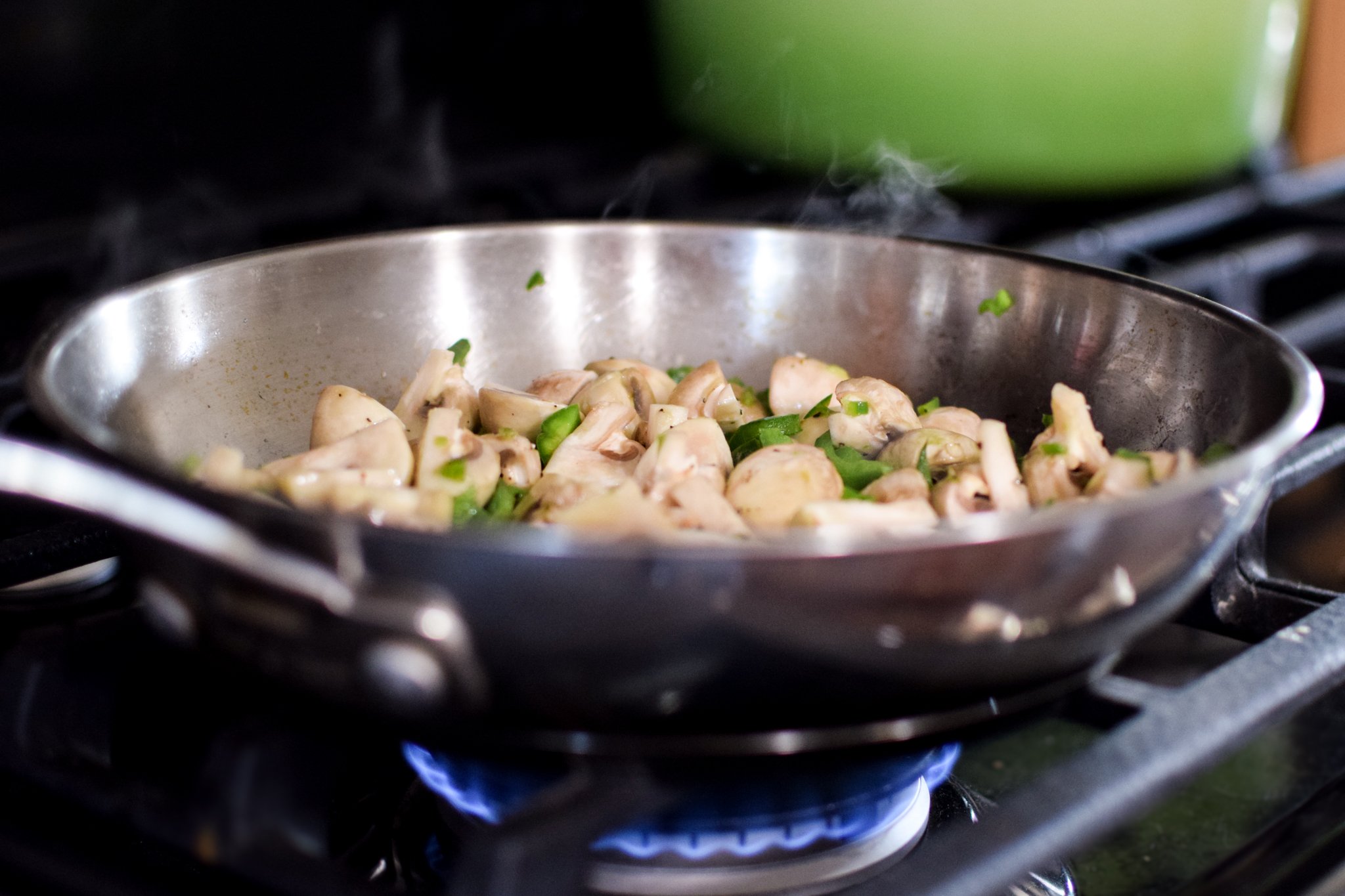 Easy Jalapeño Mushroom Shrimp Stir-Fry For Two recipe - An easy weeknight one-pot meal! Spicy and delicious, and no added corn starch! - ProjectMealPlan.com