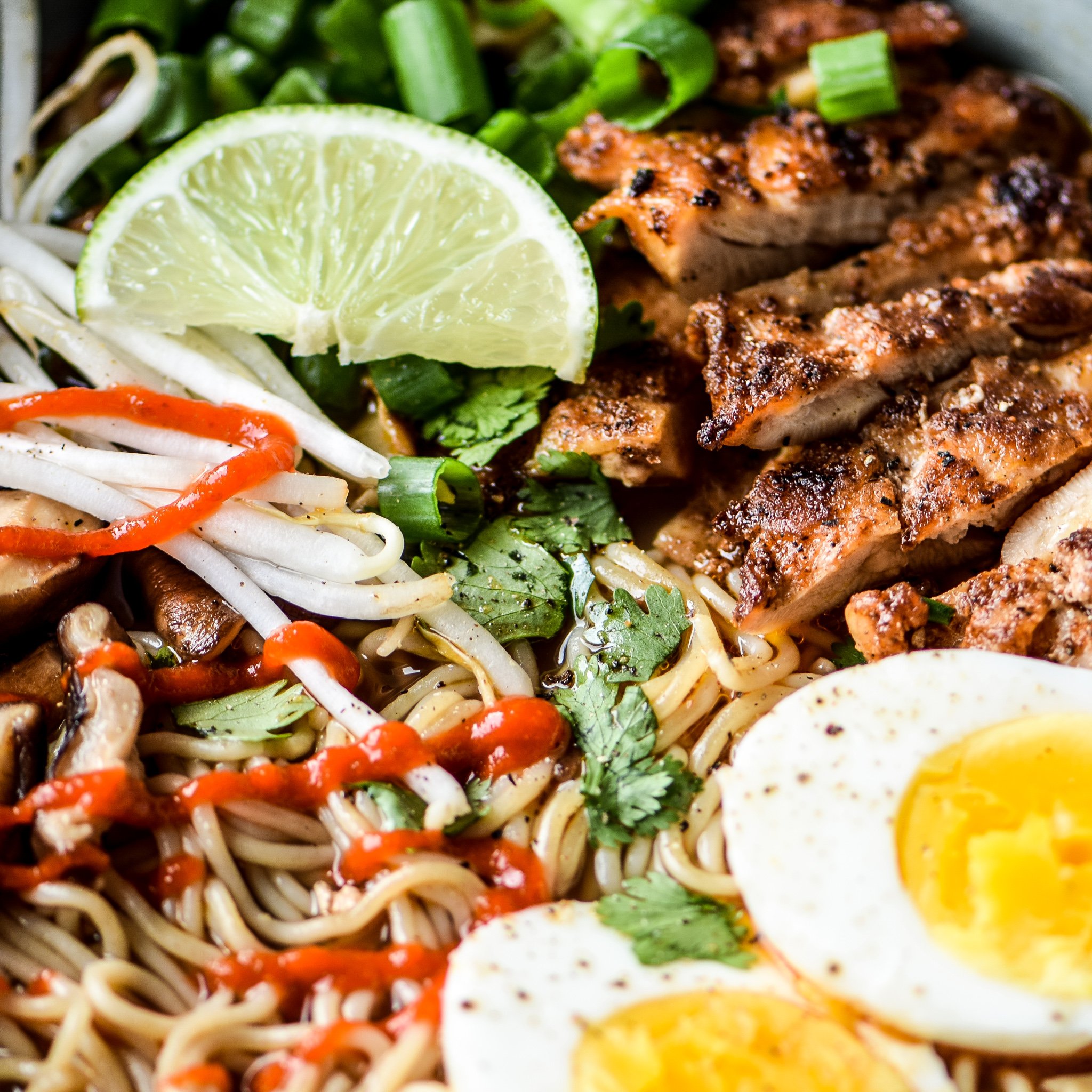 Simple Shiitake Mushroom Chicken Ramen recipe - I use chicken bone broth and brown rice ramen for this easy homemade noodle soup! - ProjectMealPlan.com