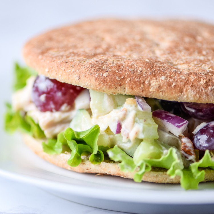 Veggie-Packed Greek Yogurt Tuna Salad (No-Mayo!) recipe - Full of tuna, chickpeas, and greek yogurt for a high protein make-ahead lunch! - ProjectMealPlan.com