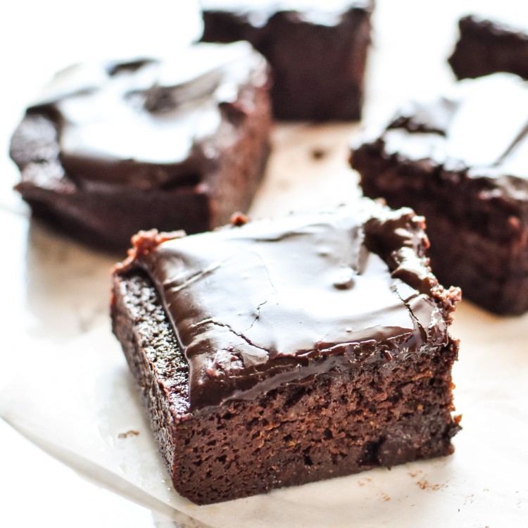 Chocolate Espresso Zucchini Brownies recipe - Gooey chocolate mocha goodness, with fresh zucchini blended right in! - ProjectMealPlan.com