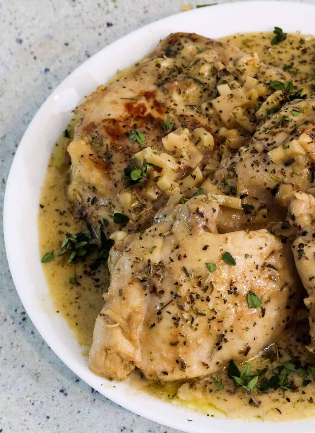 Low carb instant pot french garlic chicken from two sleevers