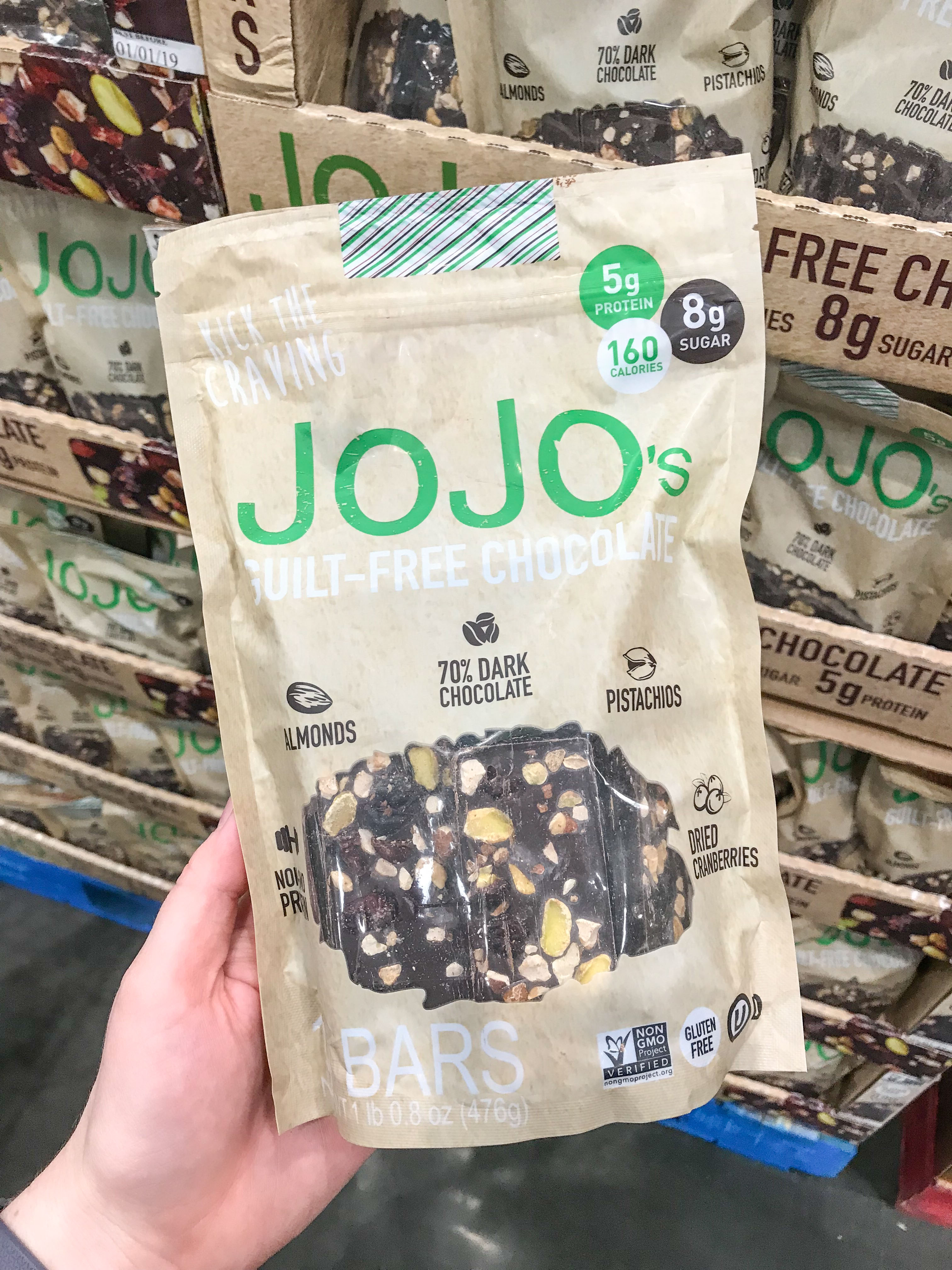 Jojo's chocolate on the list of 10 best healthy ish snacks to buy at costco