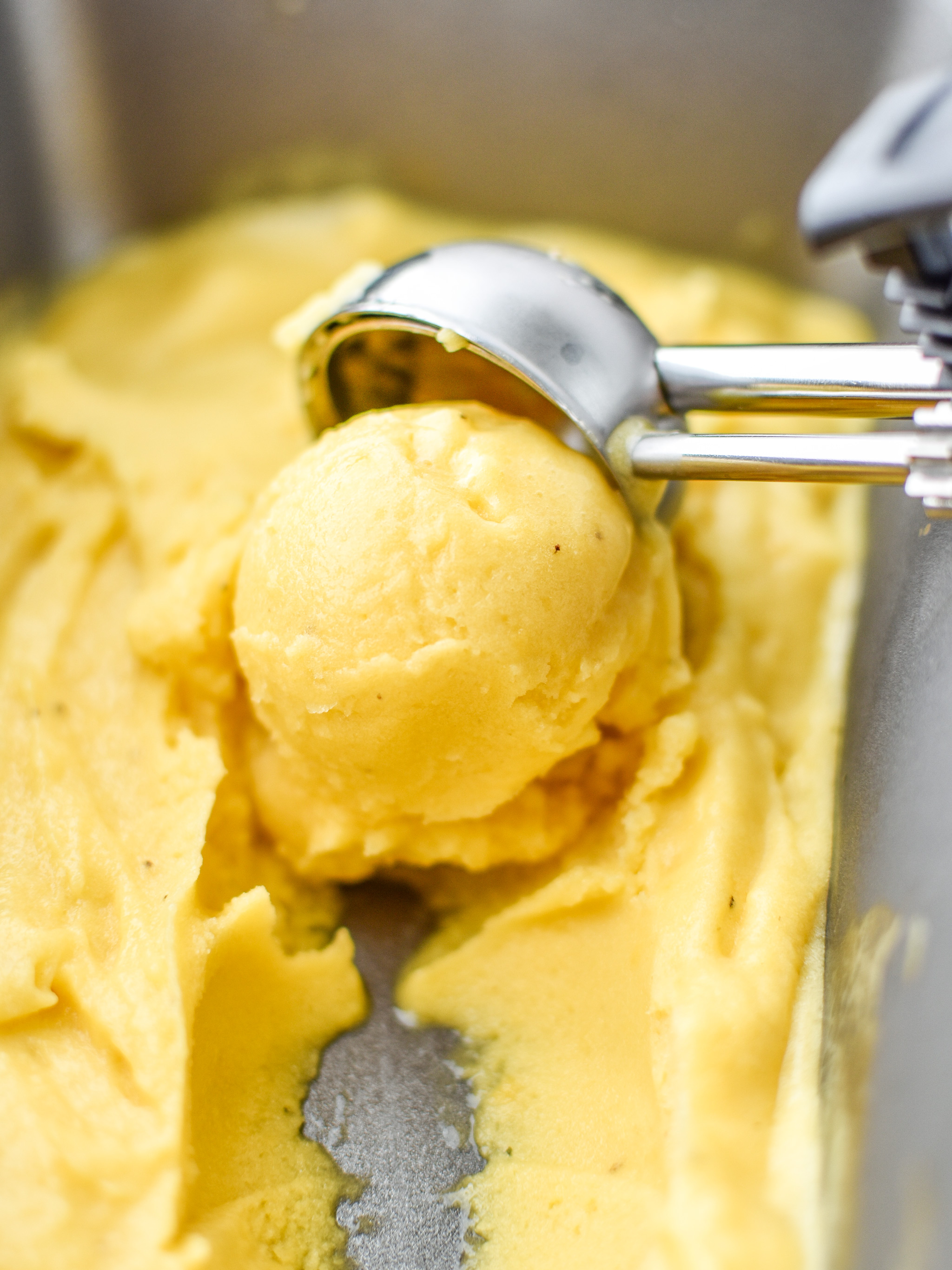 Scooping up some Mango Lime Nice Cream