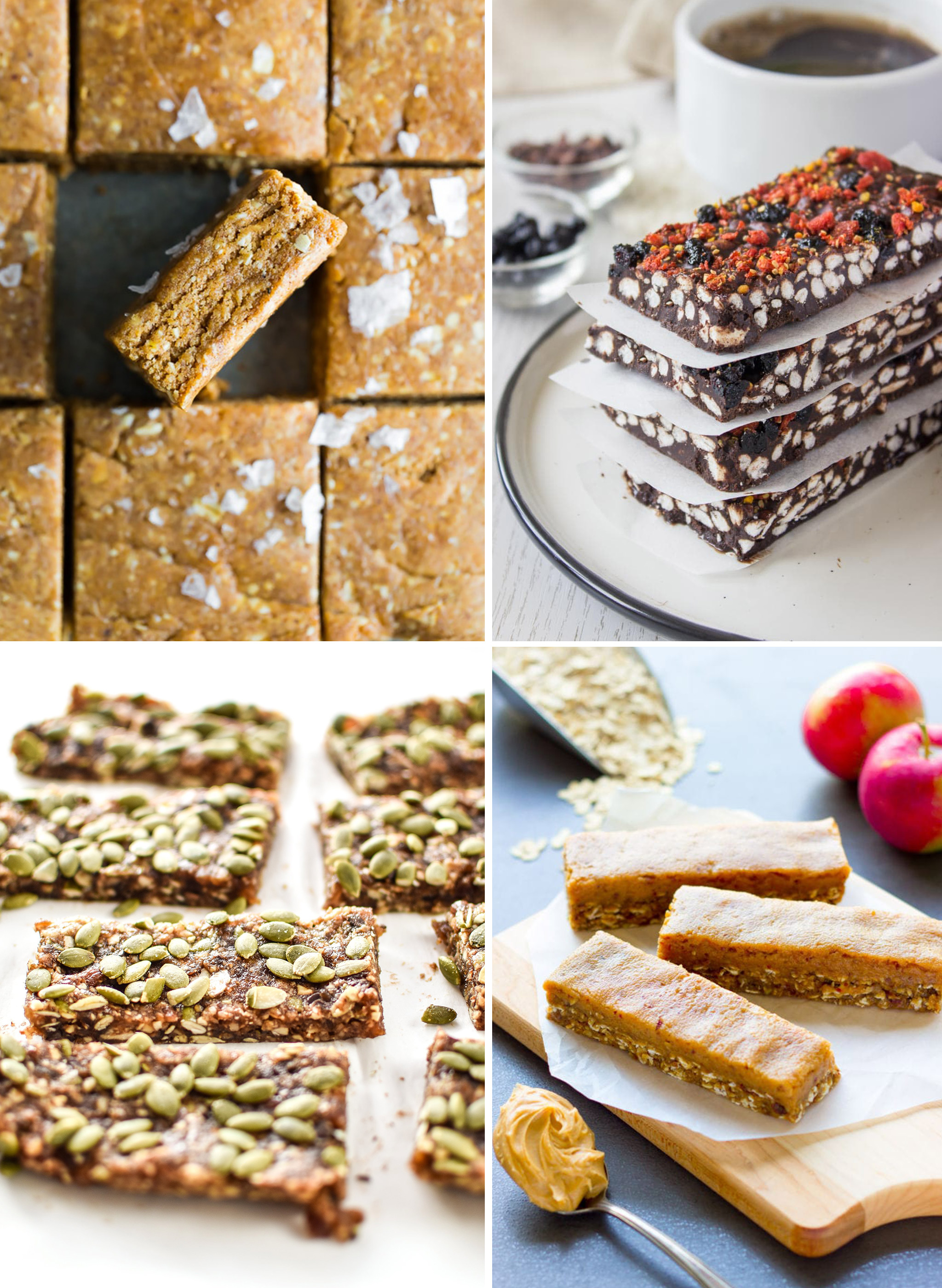 4 different kinds of no bake healthy snack bar recipes you can meal prep