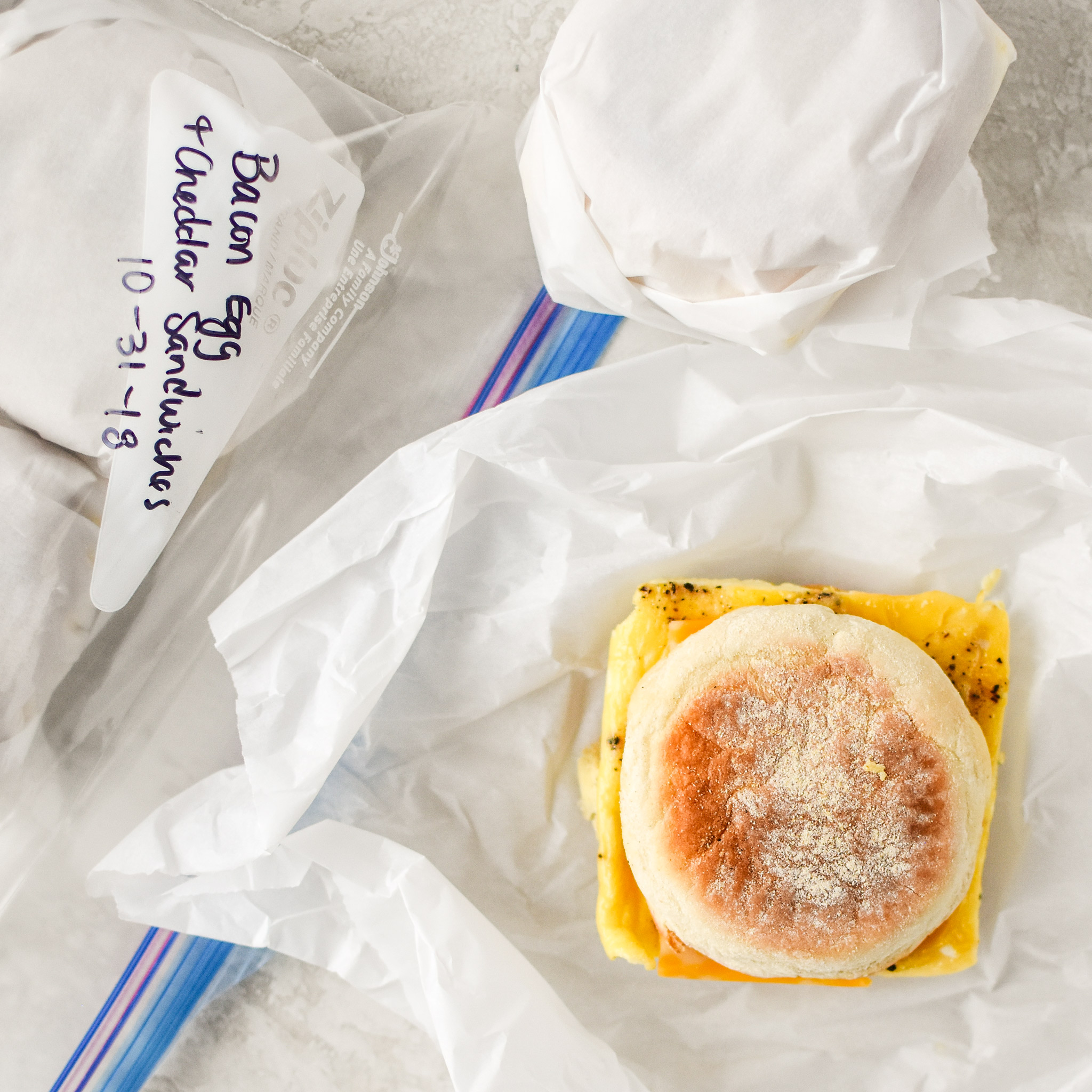 Make-ahead bacon breakfast sandwiches ready for the freezer.