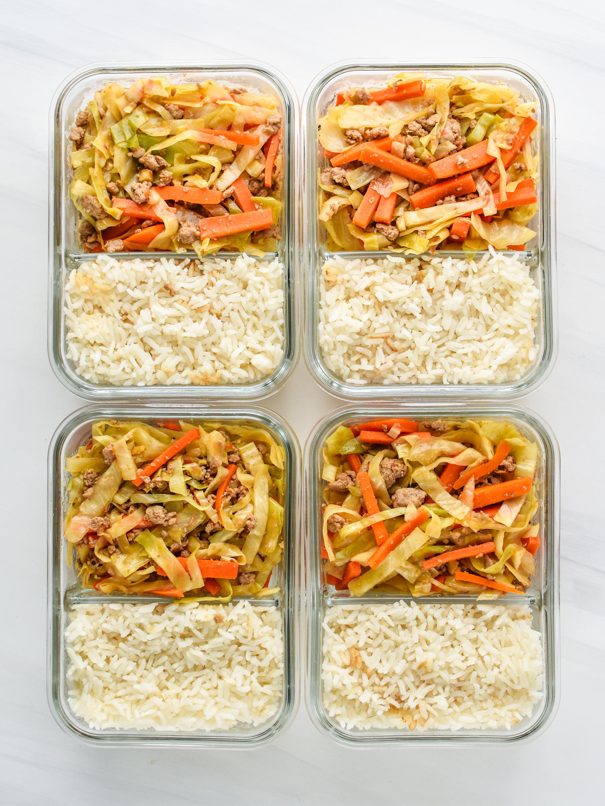 Meal Prep lunch Recipes - this is a spicy ground turkey and veggie meal prep with rice. 