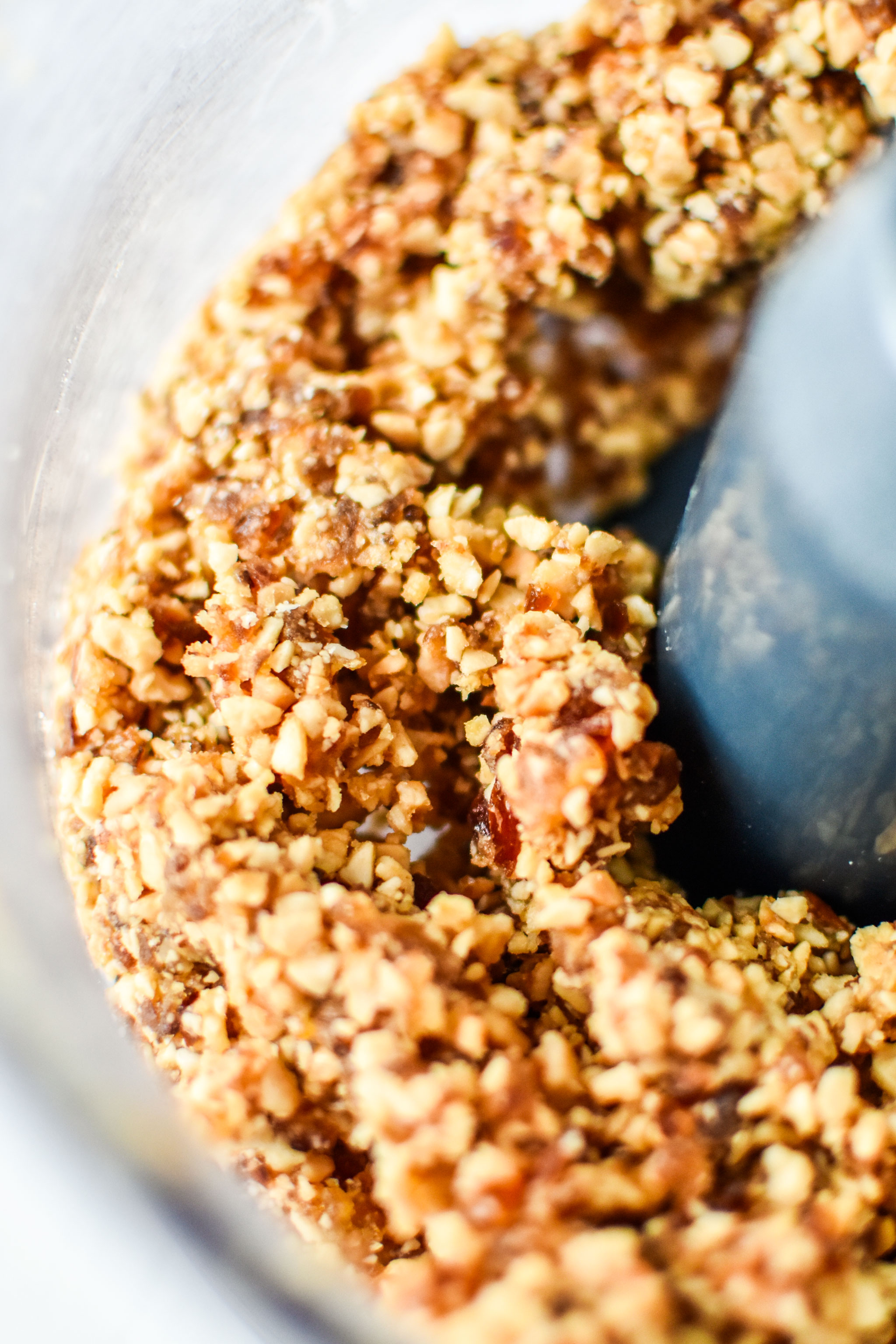 Processed ingredients for the 2 ingredient peanut butter cookie balls