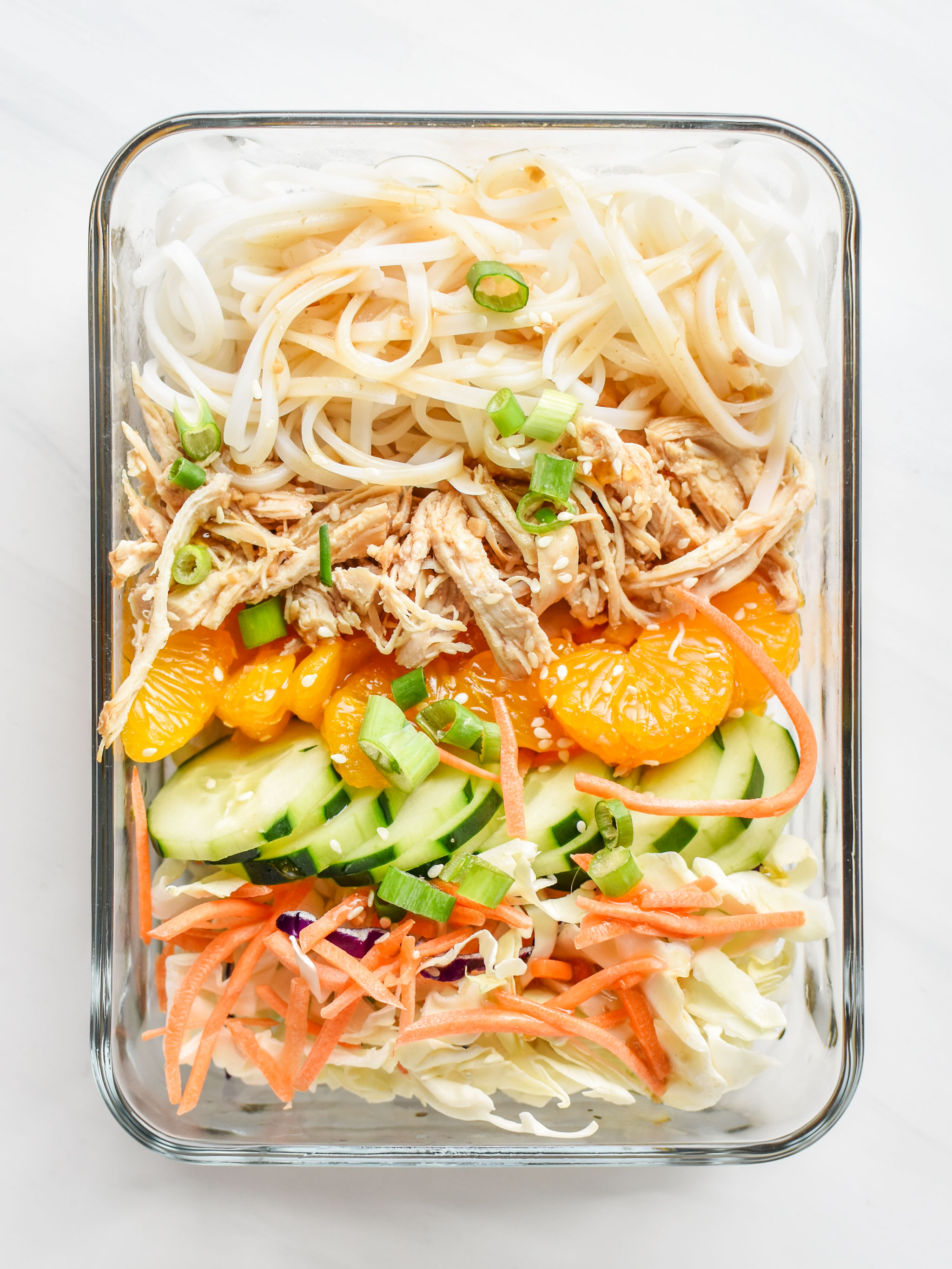 Sesame Chicken Cold Rice Noodle Salad Lunches