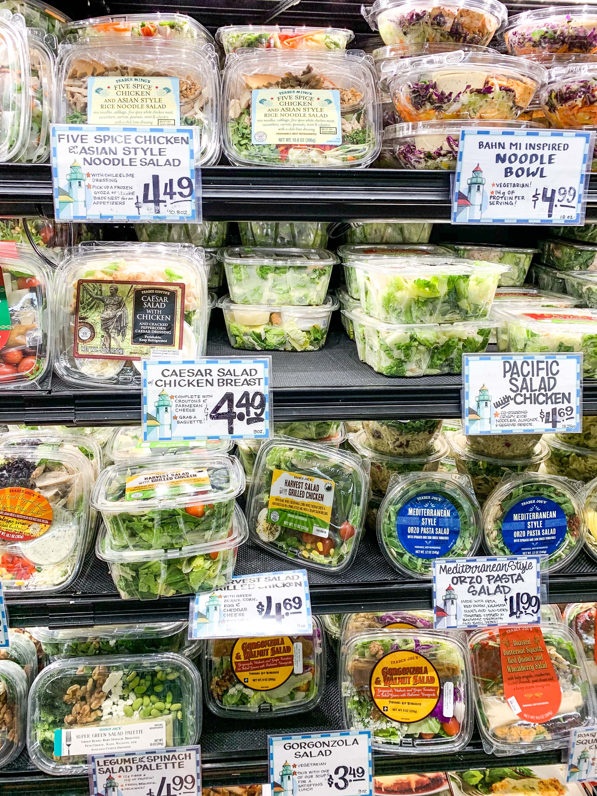 All the lunch salad options at Trader Joe's