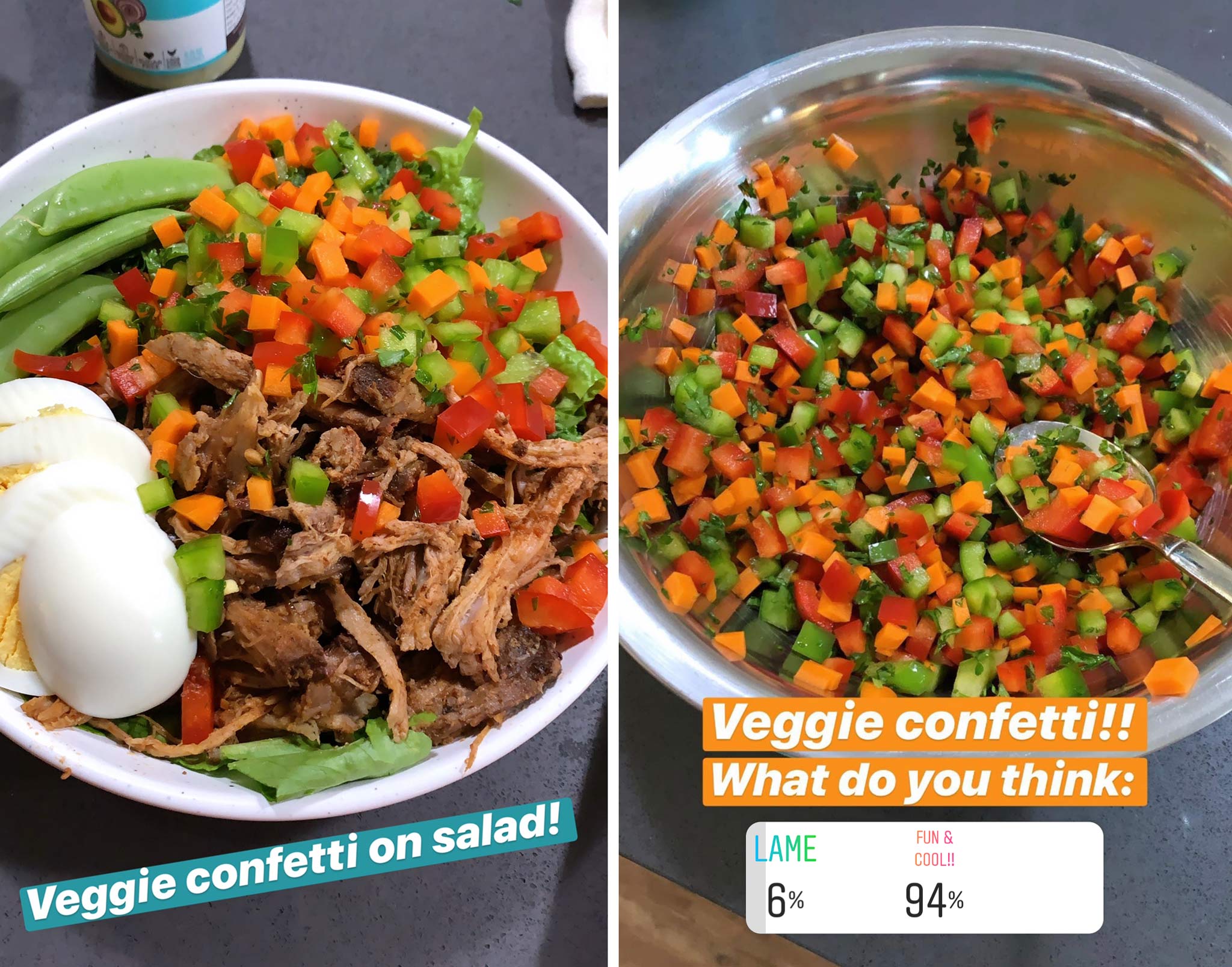 pictures from instagram about the vegetable confetti