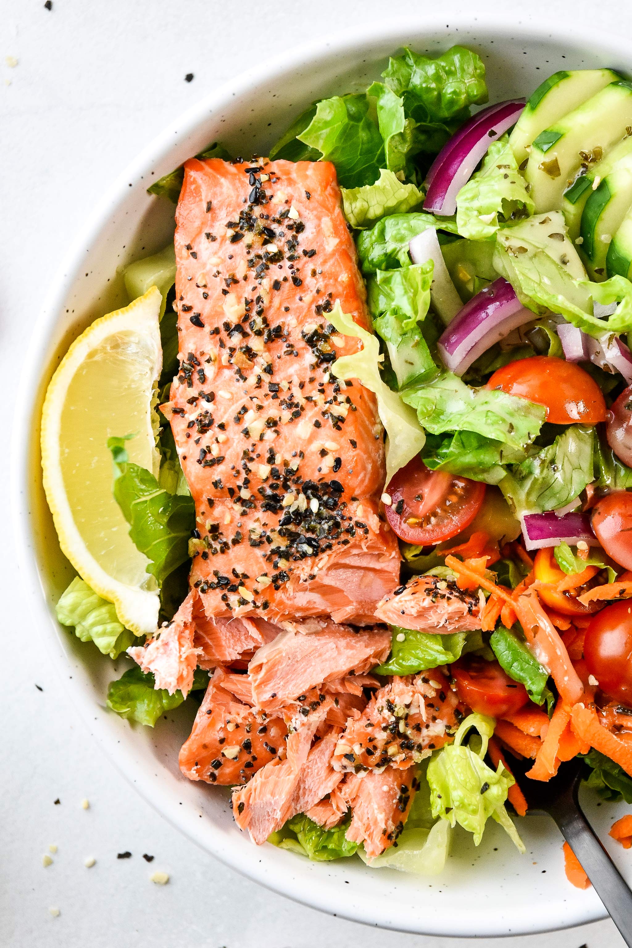 baked salmon in the everything bagel baked salmon salad