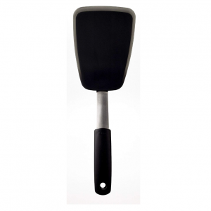 large black silicone flipper with black handle.