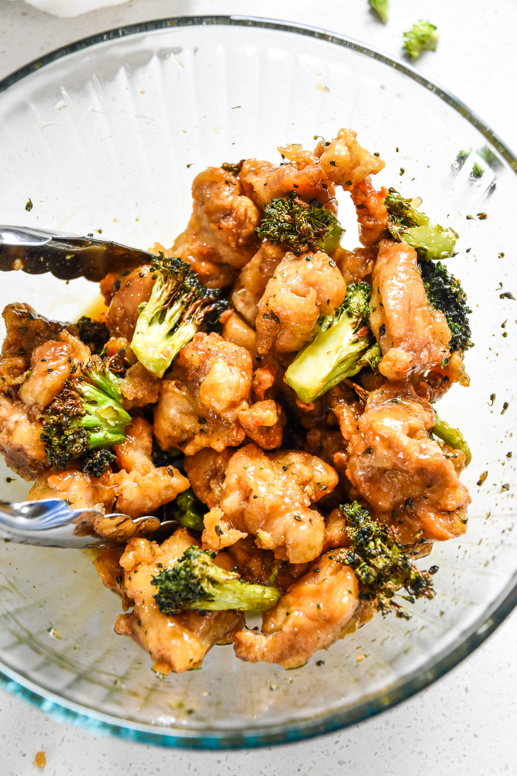 trader joes orange chicken and broccoli tossed in the orange sauce