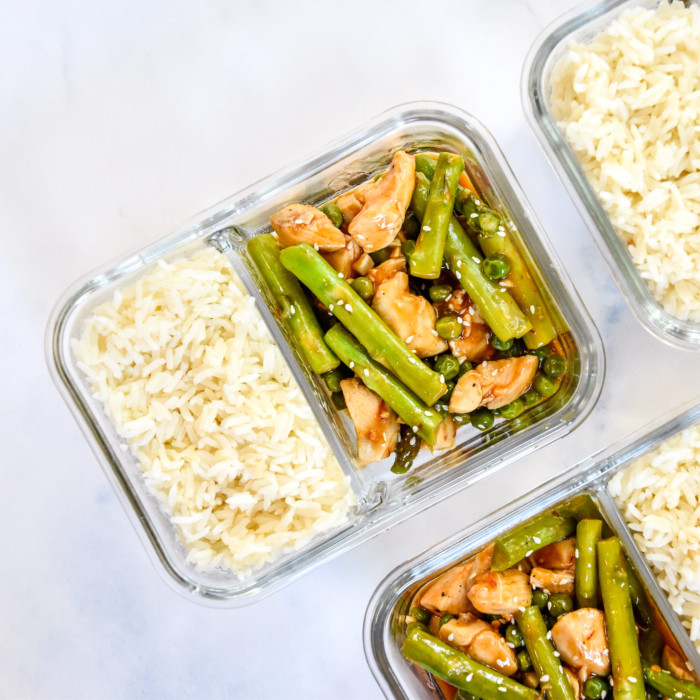 Meal Prep Spicy Chicken and Asparagus Rice Bowls - Project Meal Plan