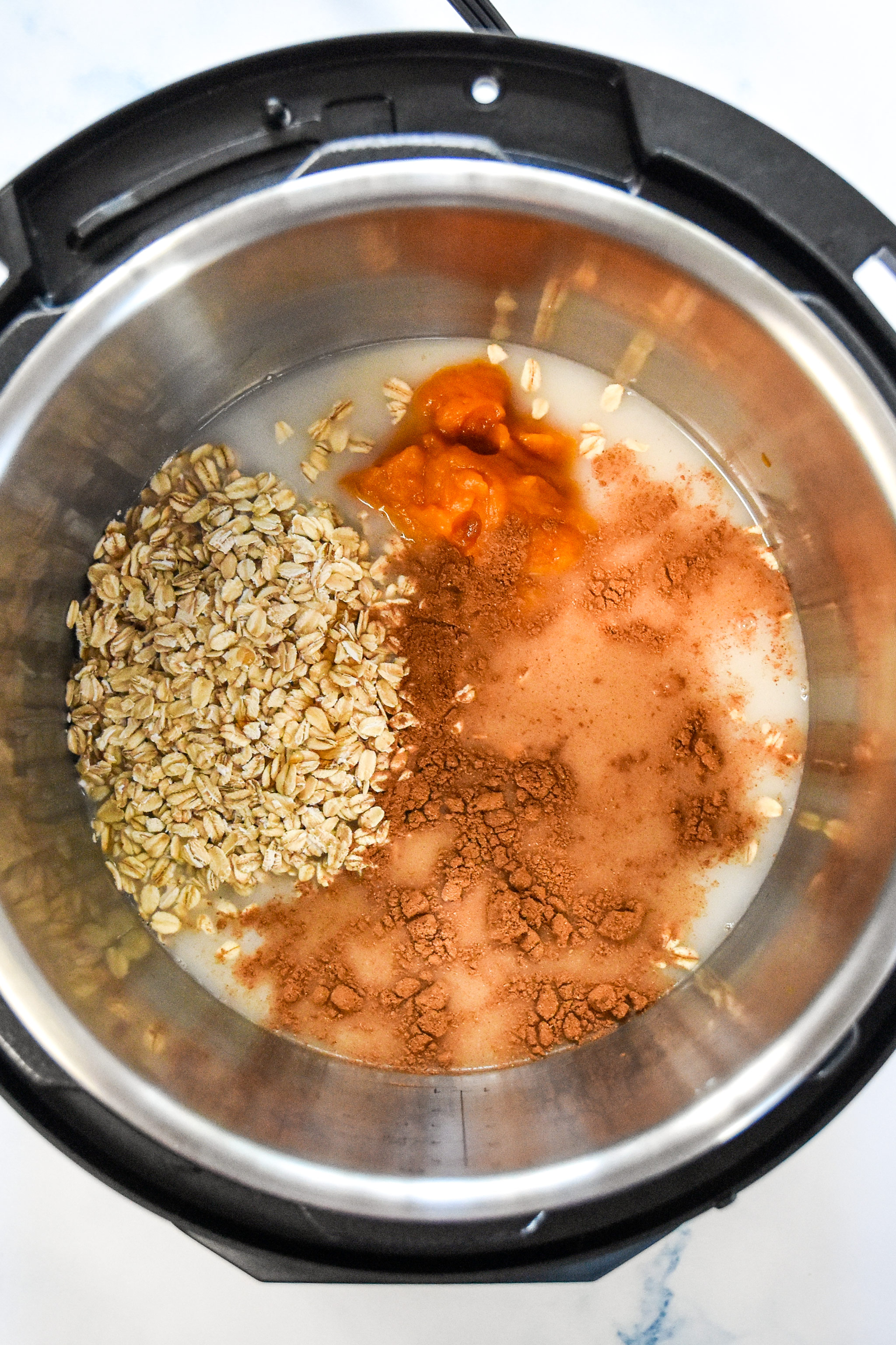 everything in the instant pot for the pumpkin spice oatmeal.