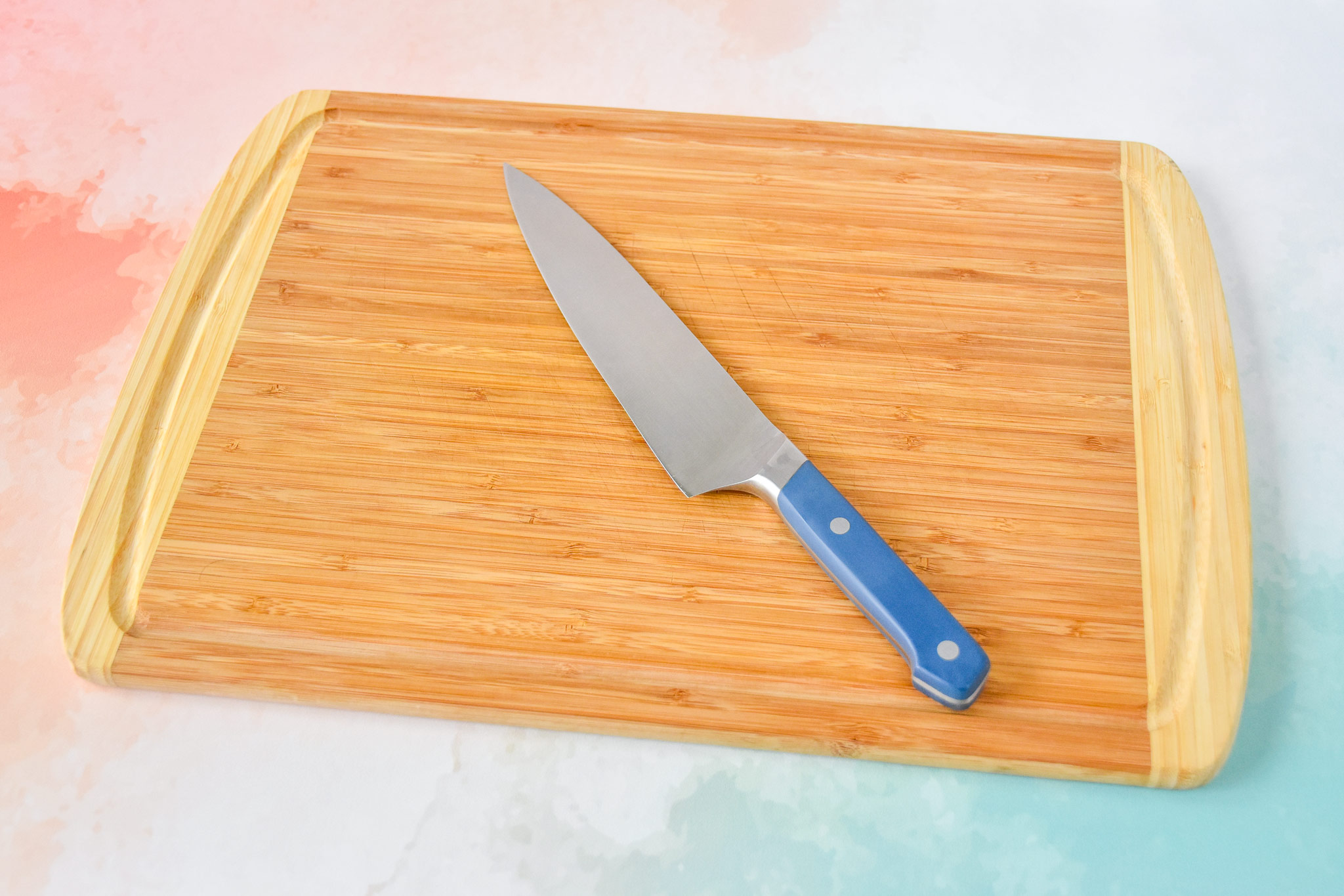 sharp knife and cutting board.