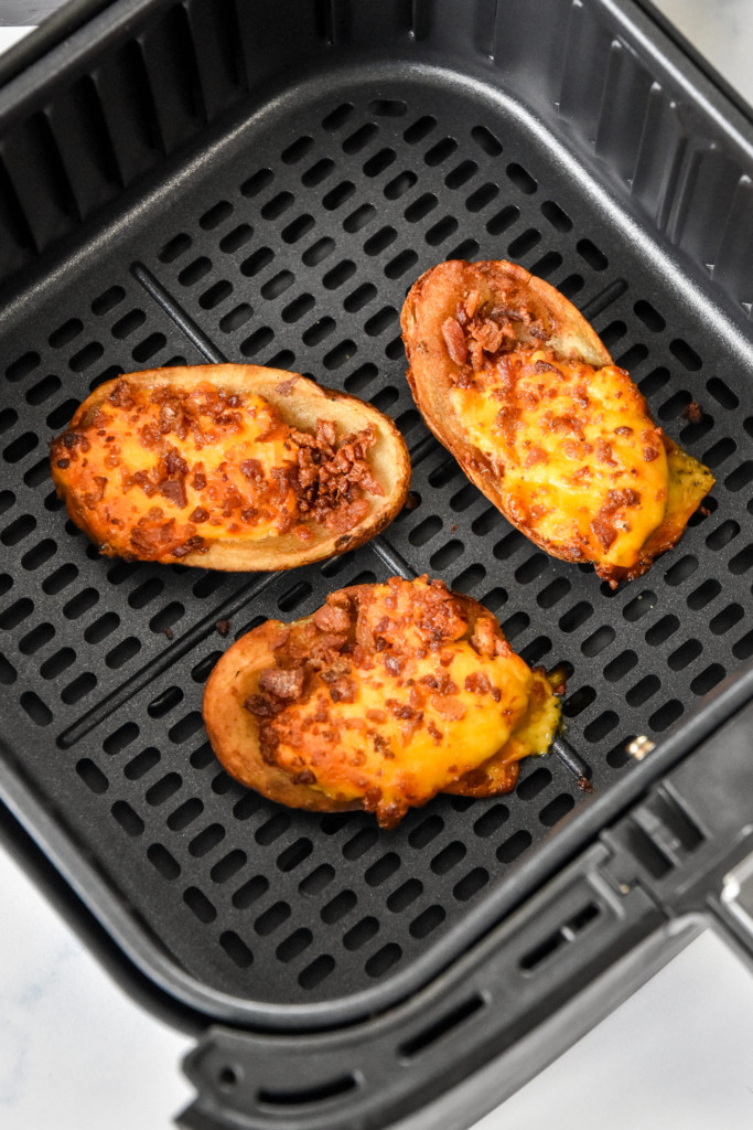 cooked potato skins frozen appetizers in an air fryer.