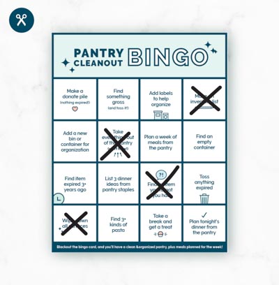 pantry cleanout bingo mockup.