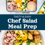 pin image for easy chef salad meal prep.
