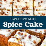 pin image with text for sweet potato spice cake.