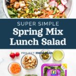 pin image with text for simple spring mix lunch salad.