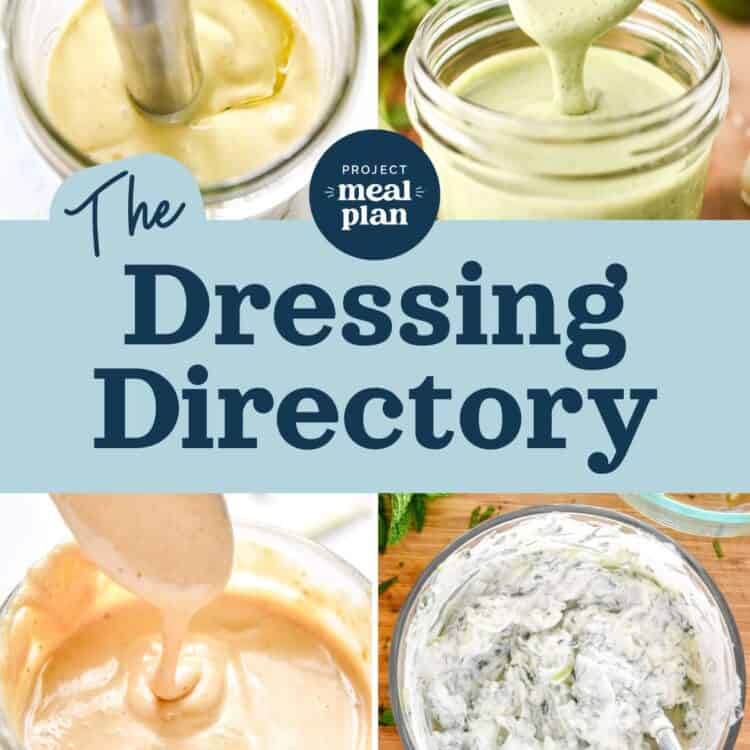 decorative banner image for the dressing directory with dressing pictures.